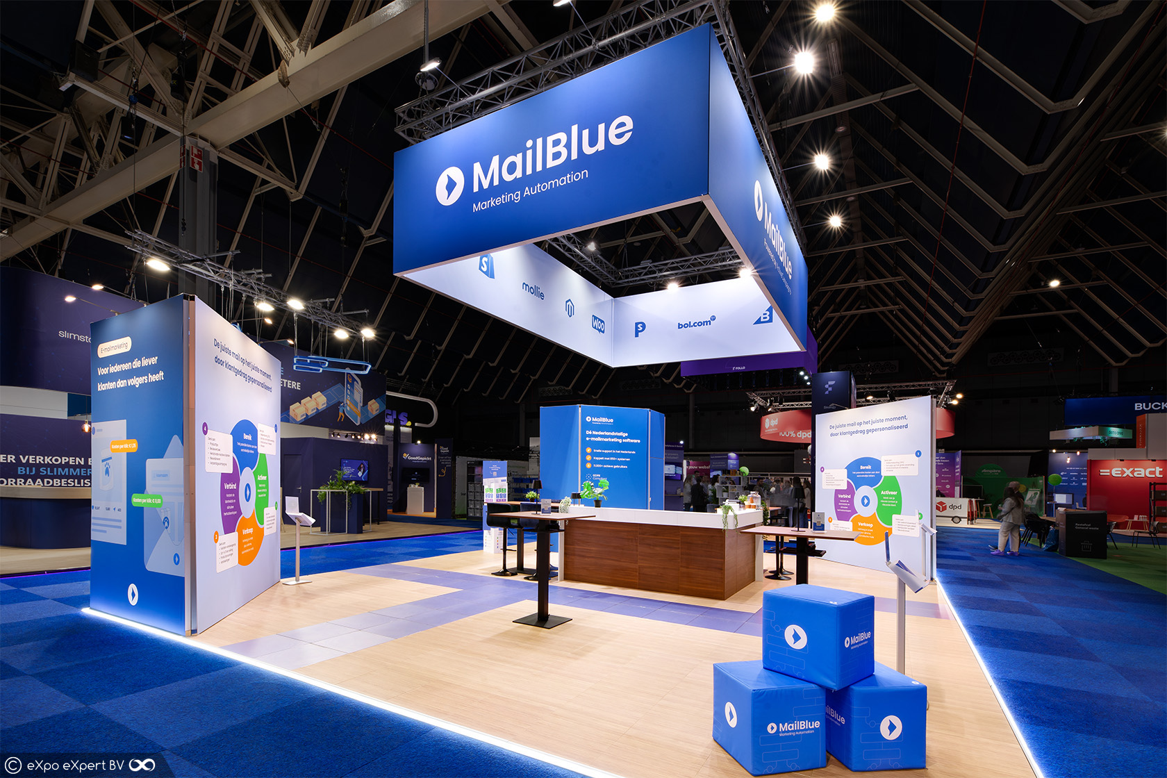 Exhibition stand constructed on Stand-On flooring